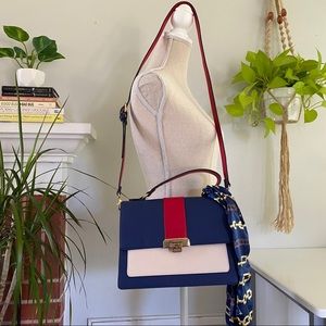 Women's Aldo Glenda Satchel - Navy/Red/White